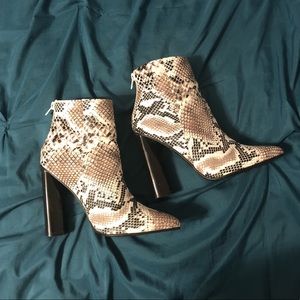 Snakeskin booties